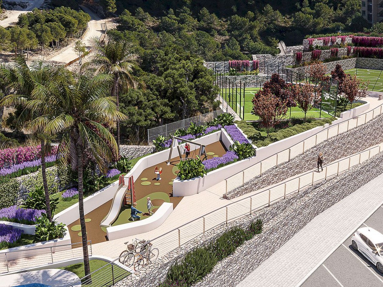 Neubau-Apartment nahe Poniente-Strand - Meer- und Golfplatz-Blick