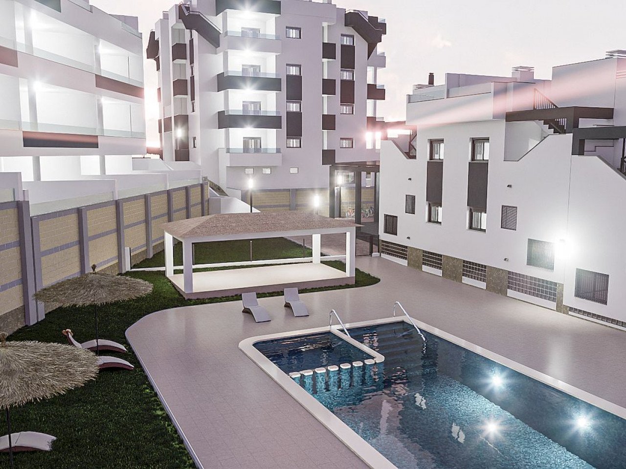 Private Neubau-Wohnanlage mit Maisonetten und vielen Gemeinschaftseinrichtungen