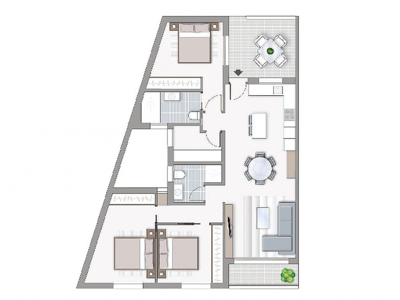 Exklusiver Apartment-Komplex in privilegierter Lage, 300 Meter von einigen der besten Strände entfernt