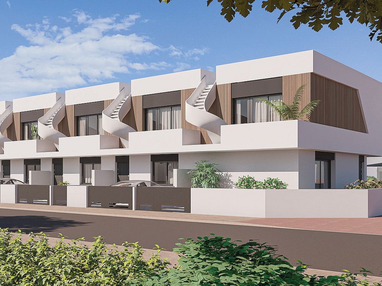 Neubau-Ensemble mit Stadthäusern, ganz in der Nähe des Strandes