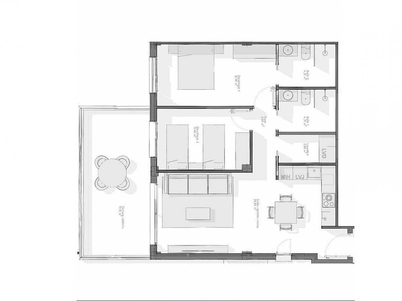 Beeindruckende neue Wohnanlage in der begehrten Gegend mit Meerblick nur 2 km vom Strand entfernt.