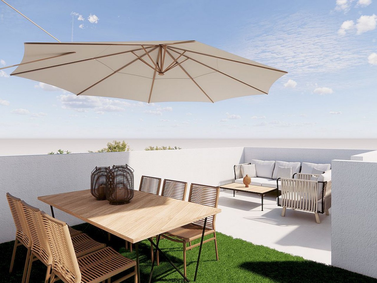 Kleine Neubau-Residenz: Nur 4 Stadthäuser in ruhiger Lage nahe Stadtmitte und Meer