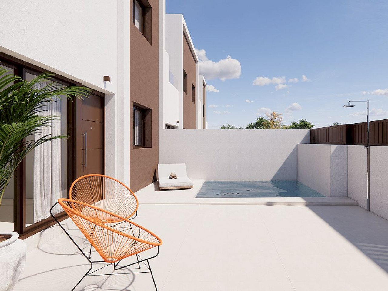 Kleine Neubau-Residenz: Nur 4 Stadthäuser in ruhiger Lage nahe Stadtmitte und Meer