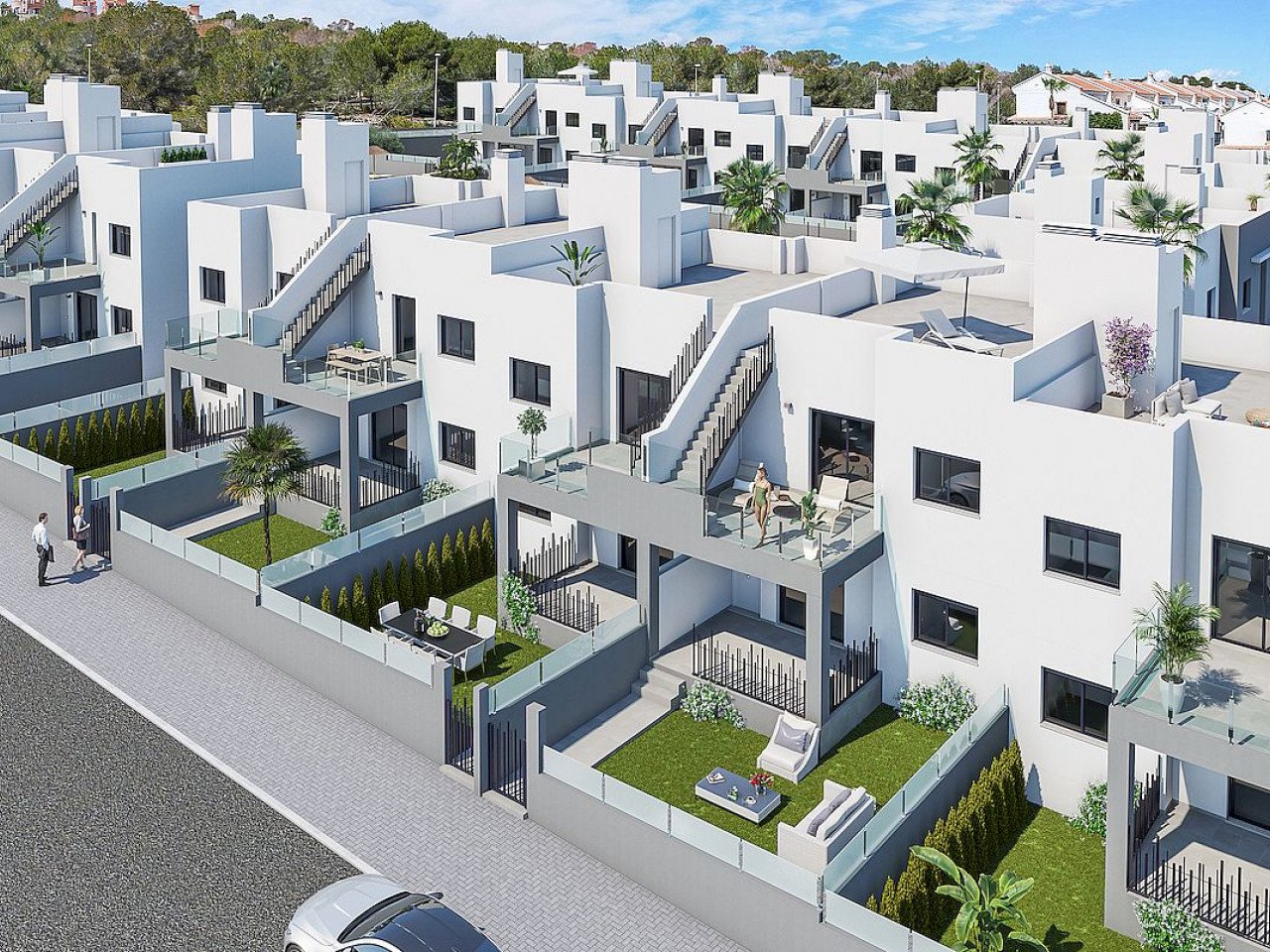 Moderne Neubau-Maisonette - riesige Dachterrasse - Meerblick