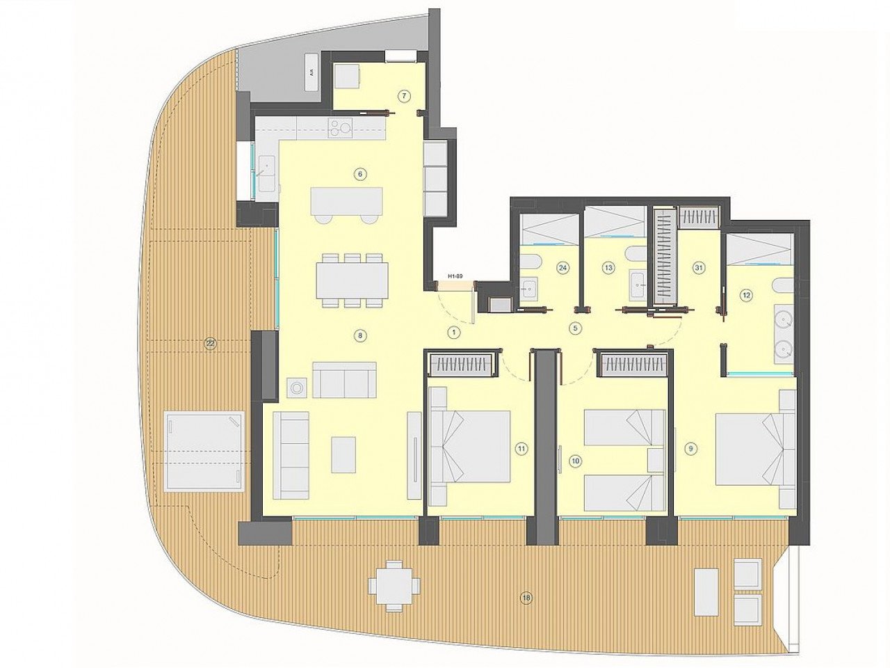 Ultimatives Wohnen am Poniente Strand - höchstes Wohngebäude Europas