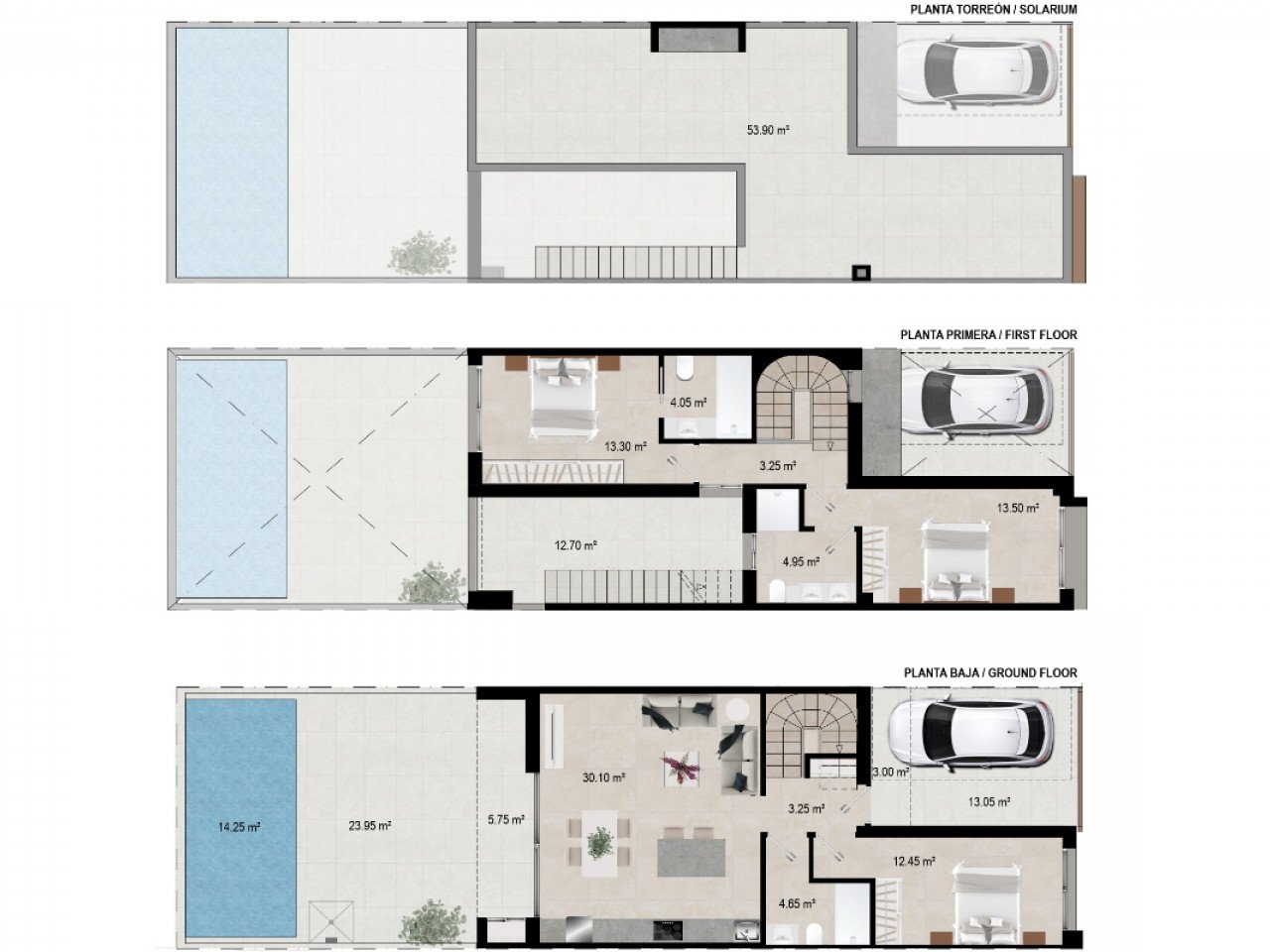 Modernes Neubau-Reihenhaus - eigener Pool und Dachterrasse
