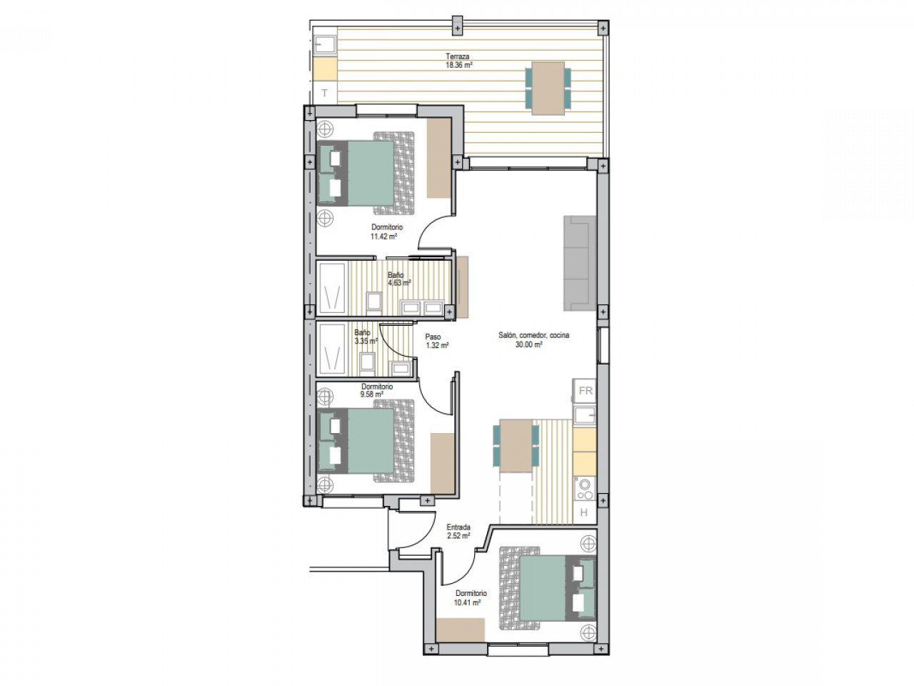 Exklusive Neubau-Apartment-Residenz in San Cayetano, nur 9 km vom Meer nahe Golfplätzen