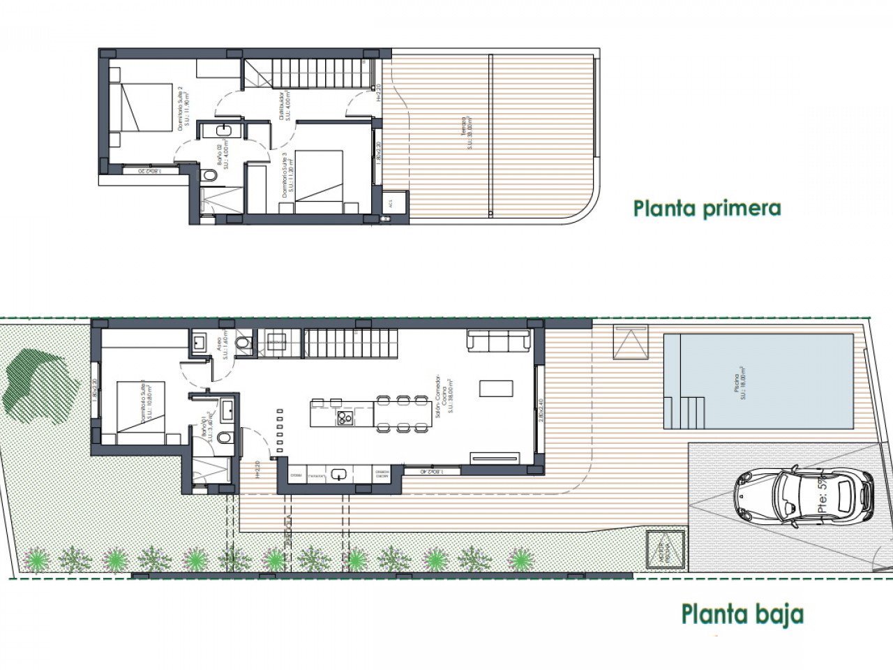 Moderne Neubau-Villa mit Pool in schön gestalteter gestaltete Wohnanlage