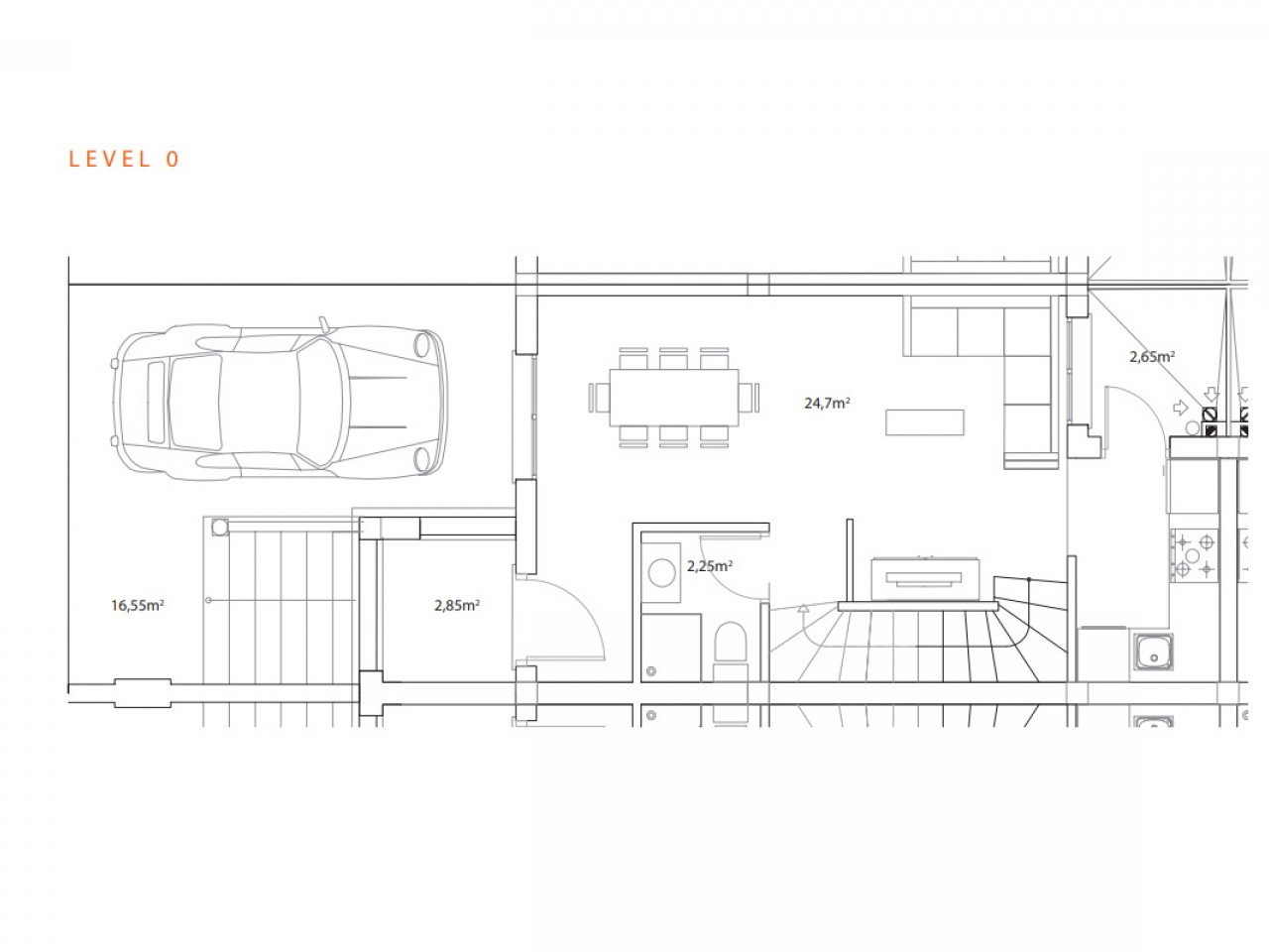 Neues Konzept von modernen Neubau-Stadthäusern mit hochwertigen Materialien