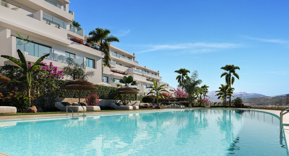 2-3-Bett Golf Apartments und Penthäuser in der Nähe von Estepona mit Meerblick
