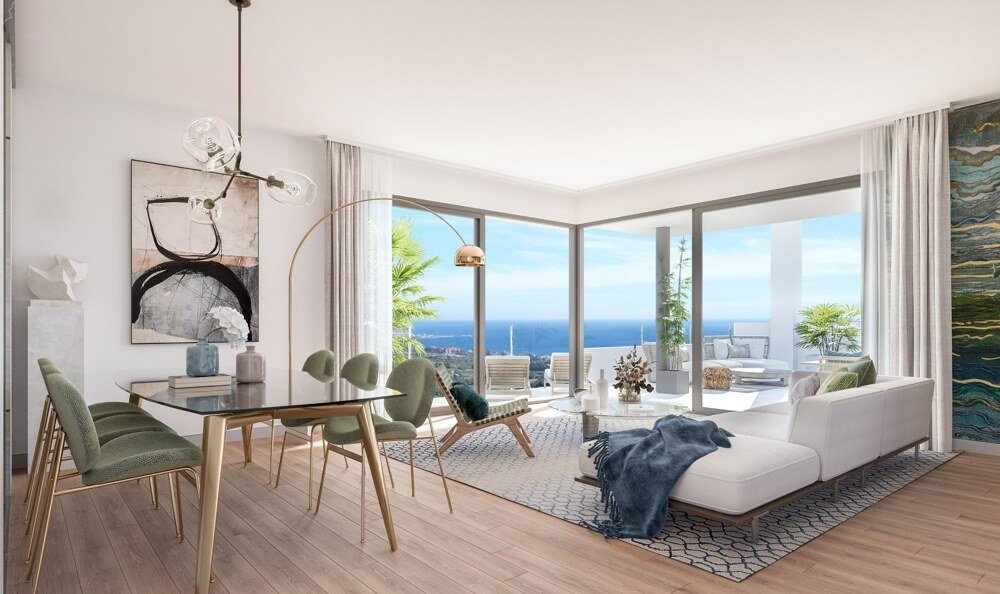 2-3-Bett Golf Apartments und Penthäuser in der Nähe von Estepona mit Meerblick