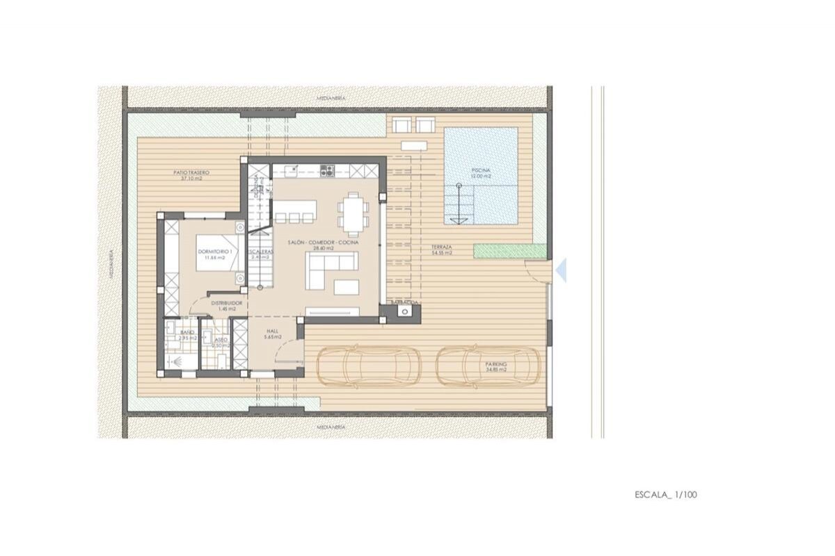 Neubau, 3 Schlafzimmer, 2 Badezimmer Villa in San Juan de los Terreros