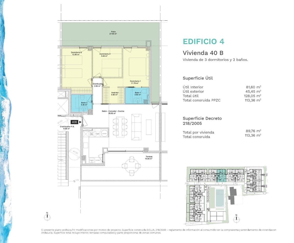 Neubau, 3-Zimmer, 2-Bad-Wohnung in Vera Playa