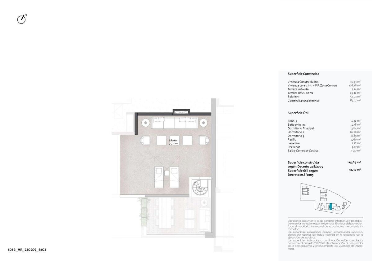 Neuer Bau, 3 Schlafzimmer, 2 Badezimmer Penthouse in Benalmádena
