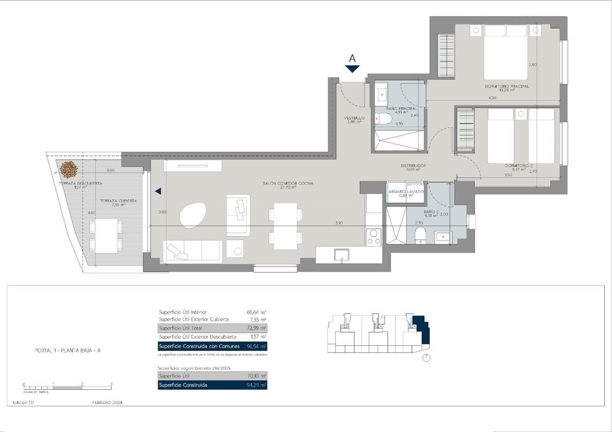 Neubau, 2-Zimmer, 2-Bad-Wohnung in Mijas