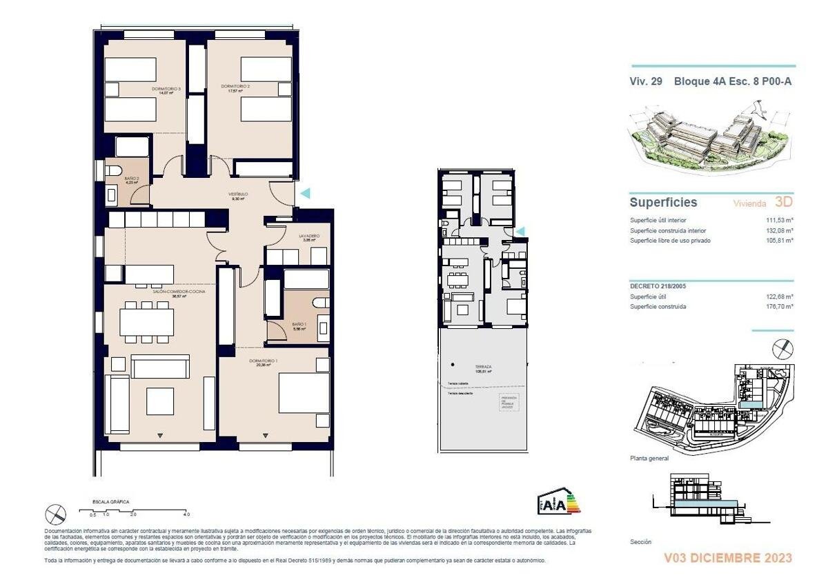 Neubau, Erdgeschosswohnung mit 3 Schlafzimmern und 2 Badezimmern in Estepona