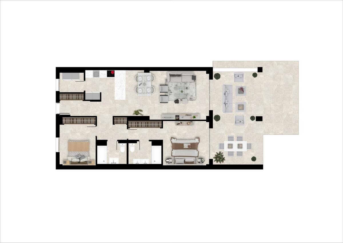 Neubau, Penthouse mit 2 Schlafzimmern und 2 Badezimmern in Benahavís