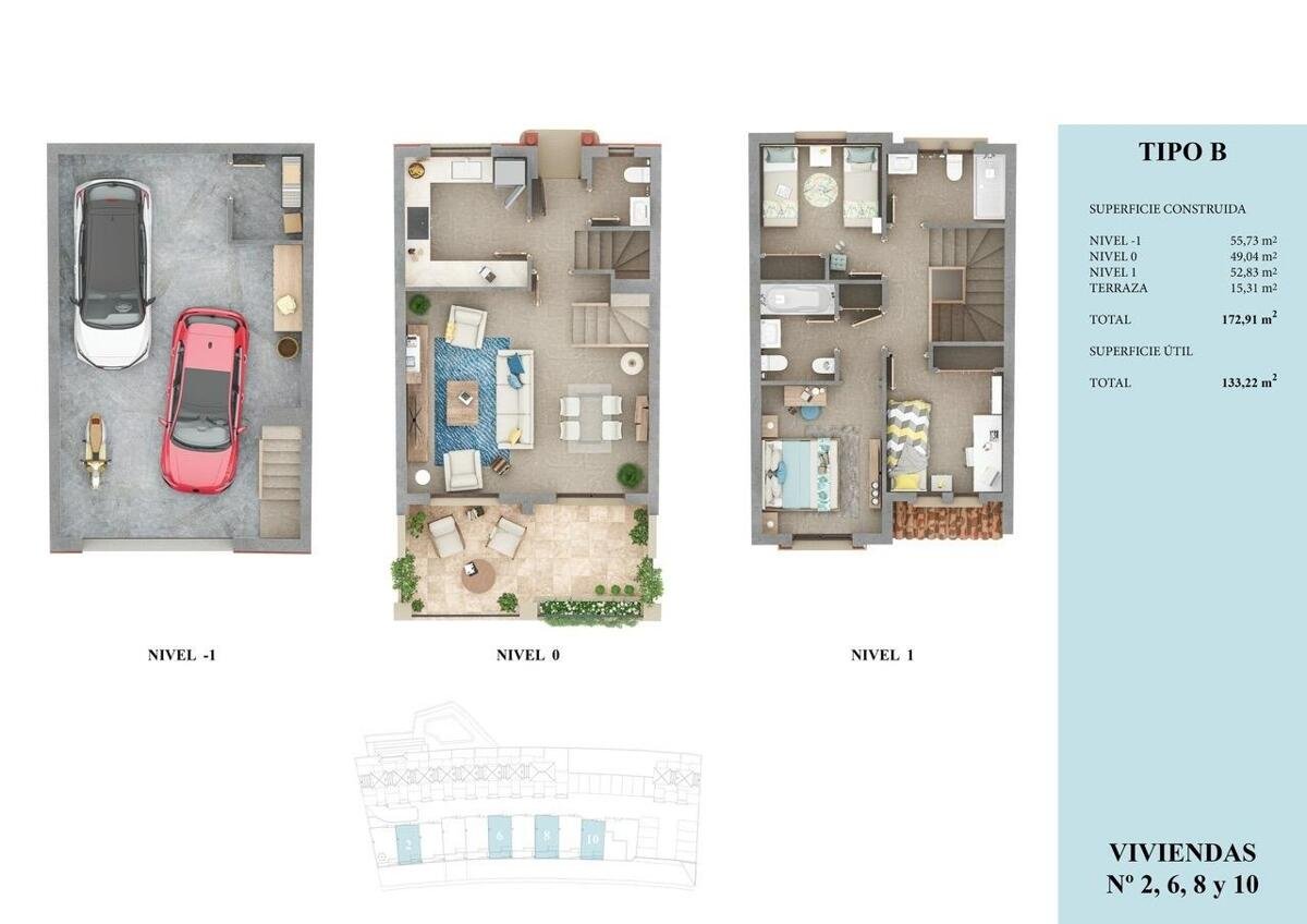 Neubau, 3 Schlafzimmer, 2 Badezimmer Stadthaus in Almuñécar
