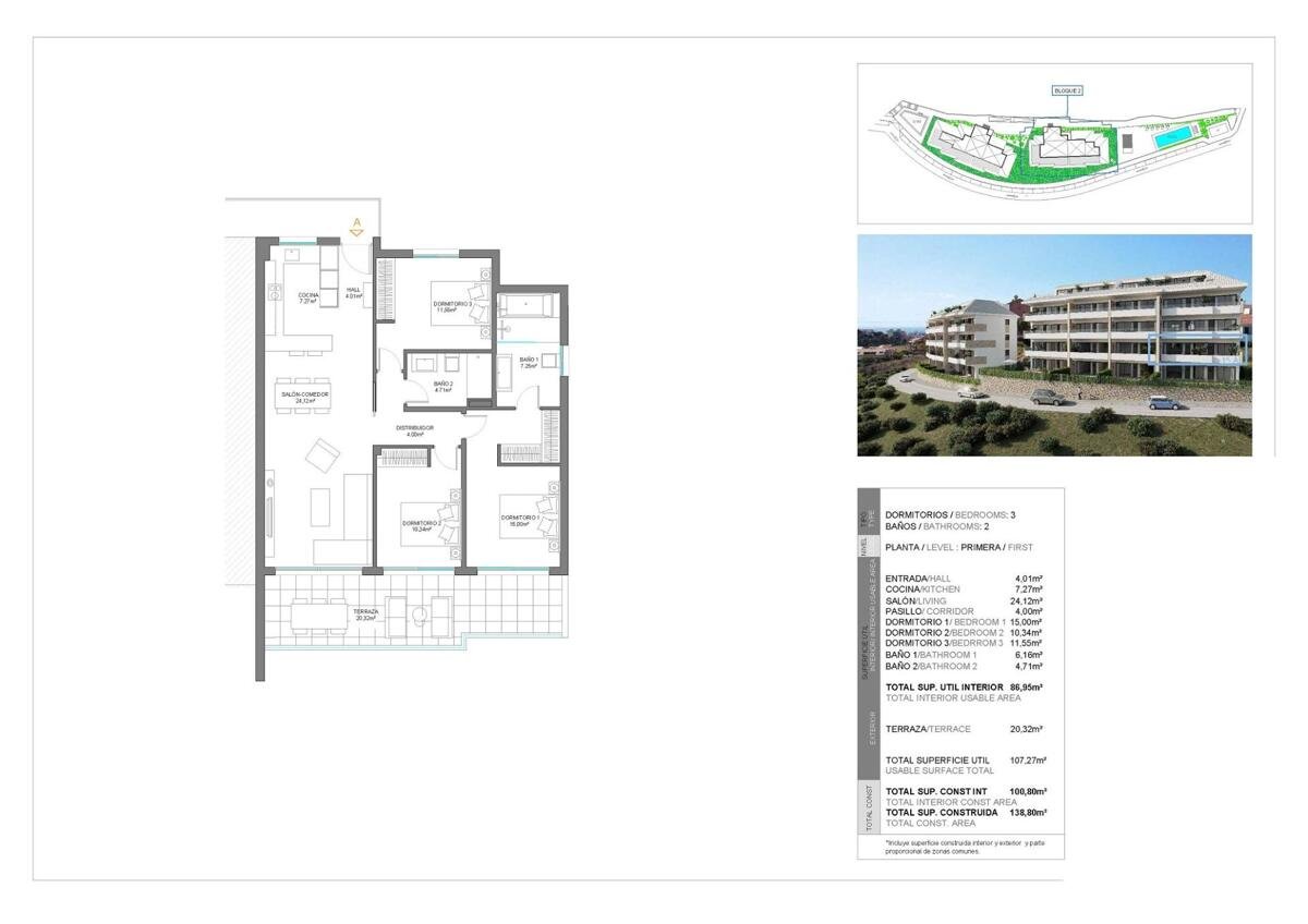 Neues Gebäude, 3 Schlafzimmer, 2 Badezimmer Wohnung in Fuengirola
