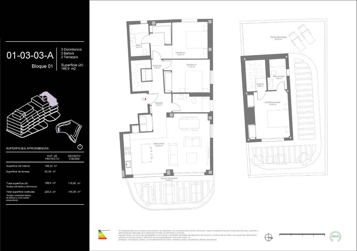 Neuer Bau, Penthouse mit 3 Schlafzimmern und 2 Badezimmern in Mijas