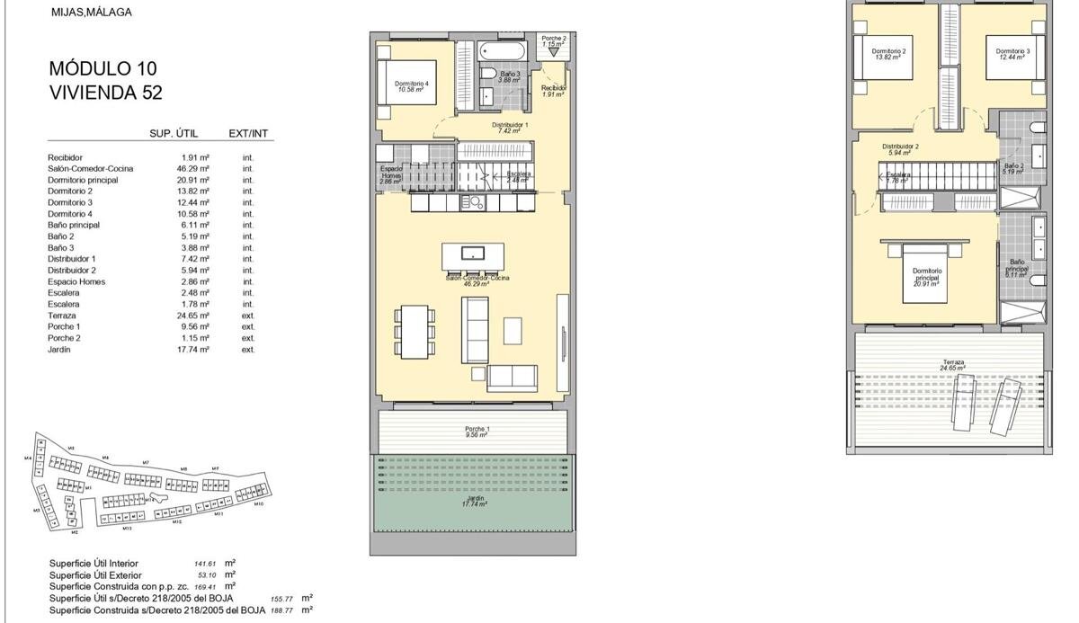 Neubau, 4 Schlafzimmer, 3 Badezimmer Stadthaus in Mijas