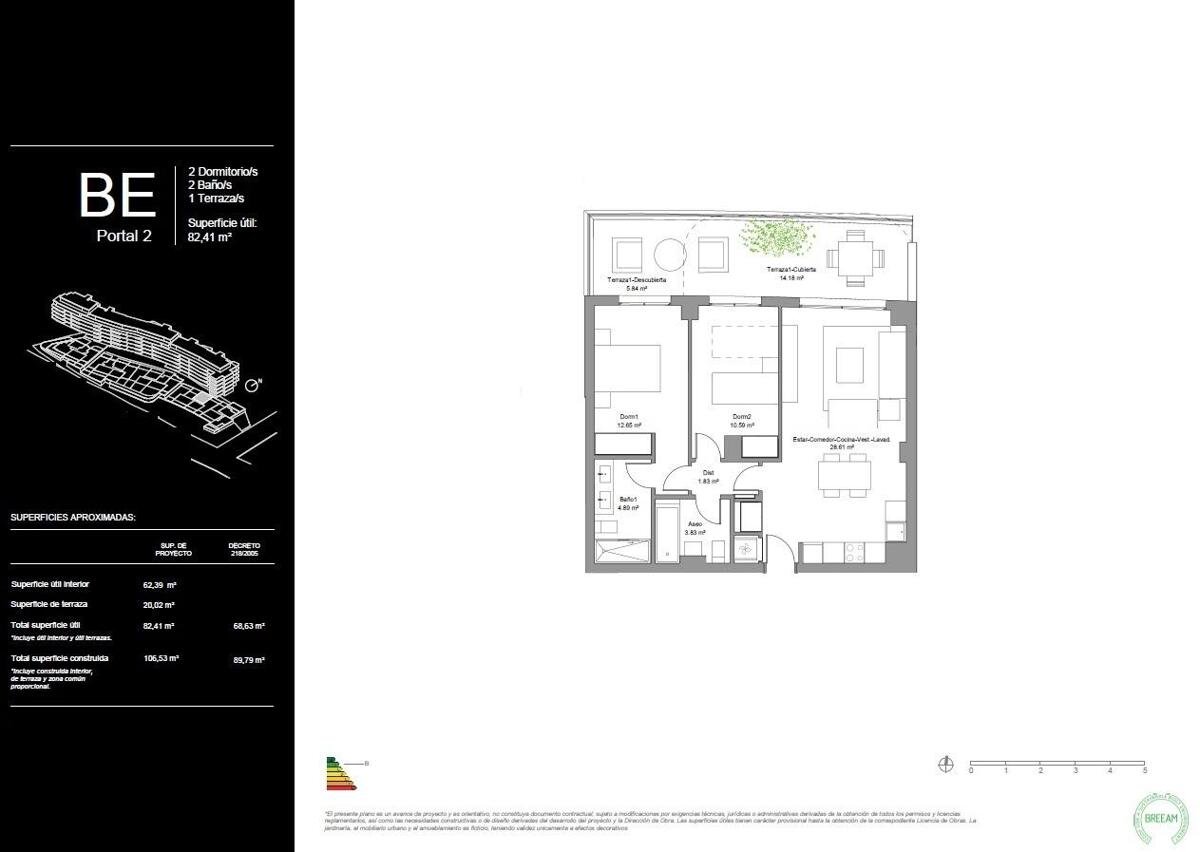 Neubau, Erdgeschosswohnung mit 2 Schlafzimmern und 2 Badezimmern in Torremolinos