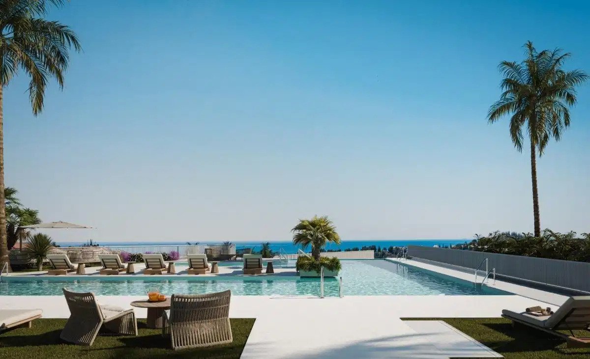 3-Zimmer, 2-Bad Sea View Apartments in Mijas Costa mit luxuriösen Annehmlichkeiten