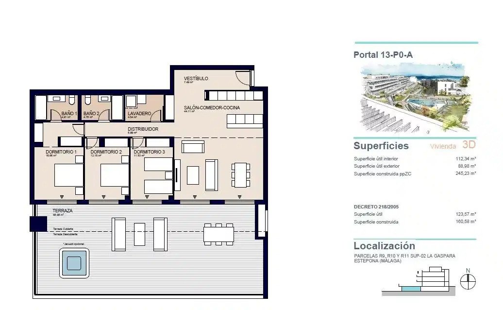 3-Zimmer, 2-Bad Luxus Erdgeschosswohnung mit Meerblick in Estepona