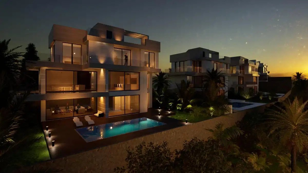4-Schlafzimmer, 4-Badezimmer Luxusvillen mit Meer- und Golfblick in Estepona