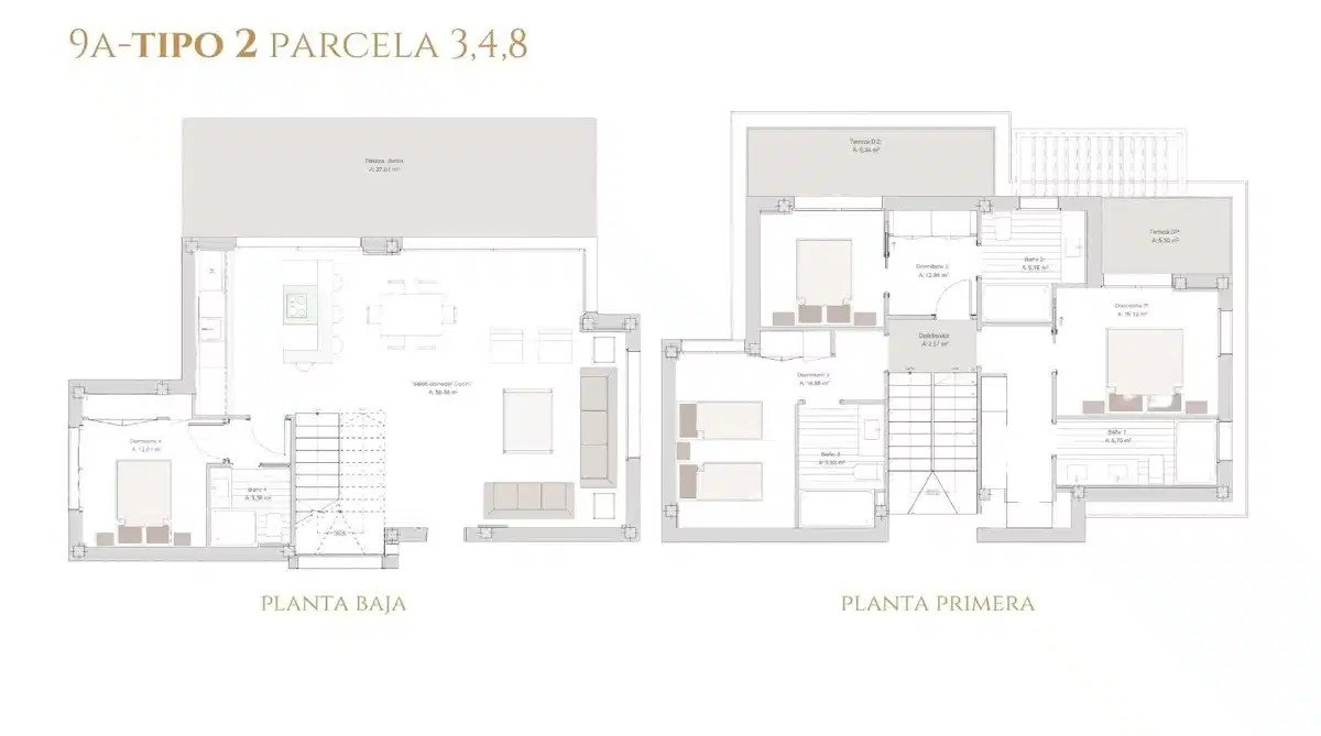 4-Schlafzimmer, 4-Badezimmer Luxusvillen mit Meer- und Golfblick in Estepona