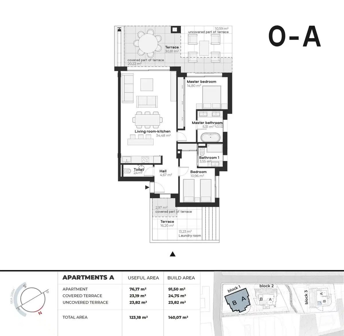 2-Zimmer, 2-Bad Erdgeschosswohnung in Buenas Noches in der Nähe von Estepona