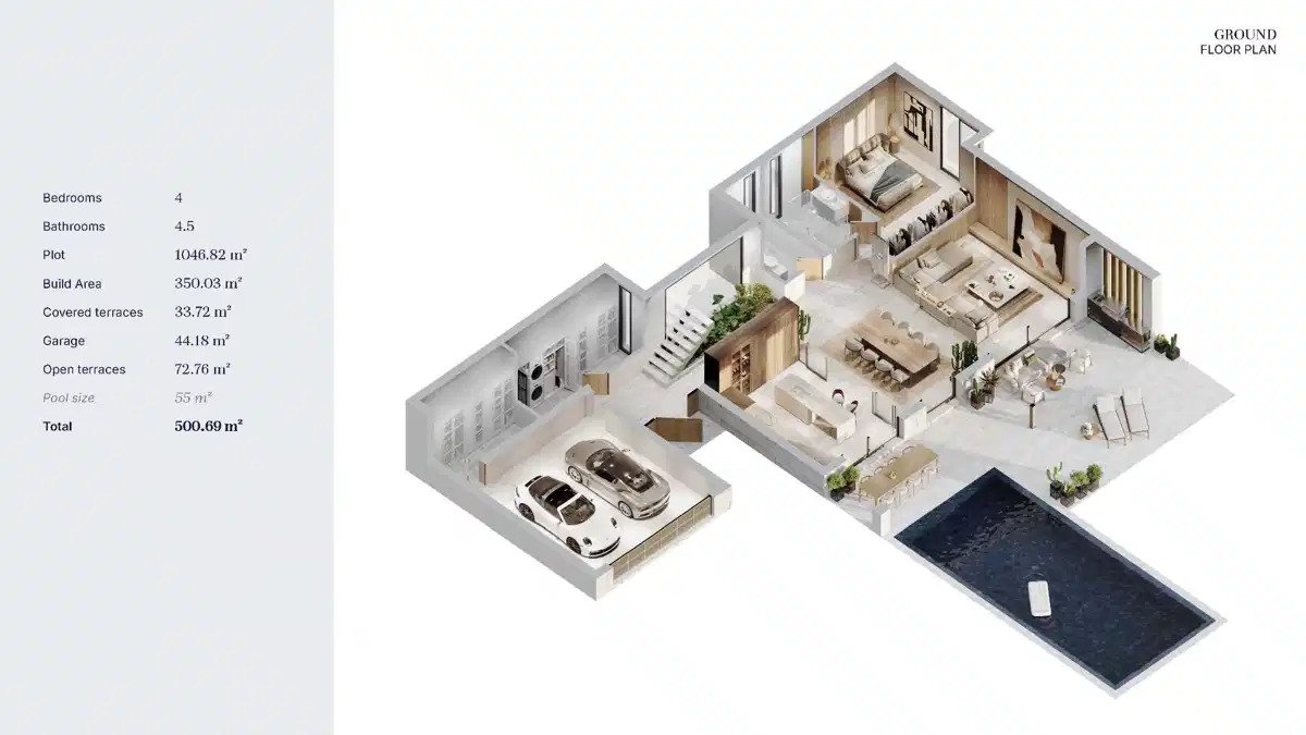 4-Schlafzimmer, 4-Badezimmer Luxusvillen in Bel-Air, Marbella mit privatem Pool und Smart-Home-Funktionen