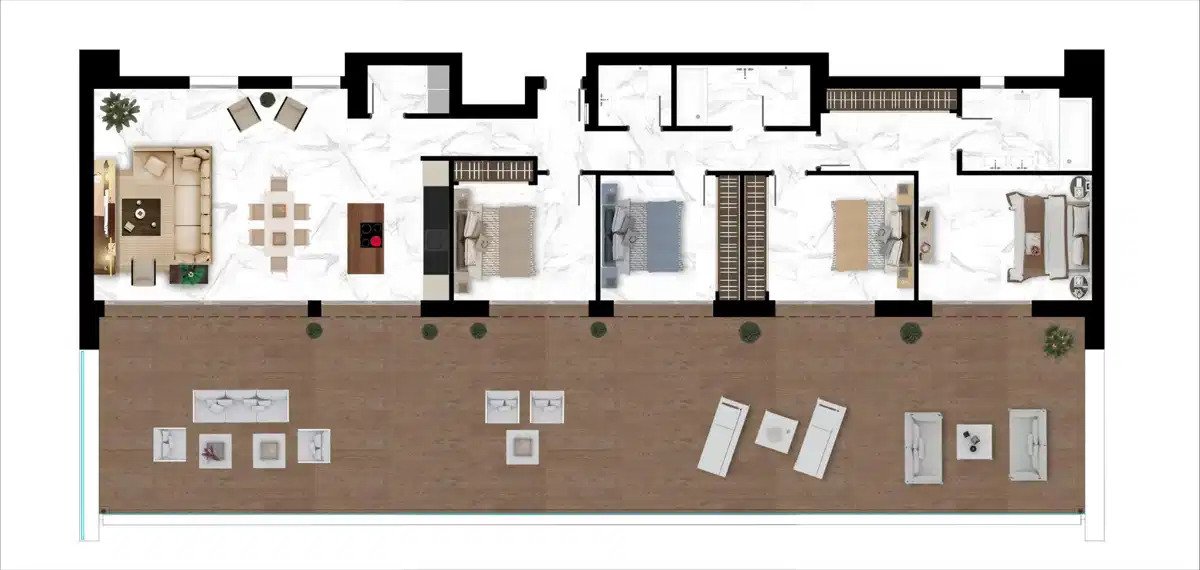 4-Zimmer, 3-Bad Penthouse in San Pedro de Alcantara in der Nähe des Strandes