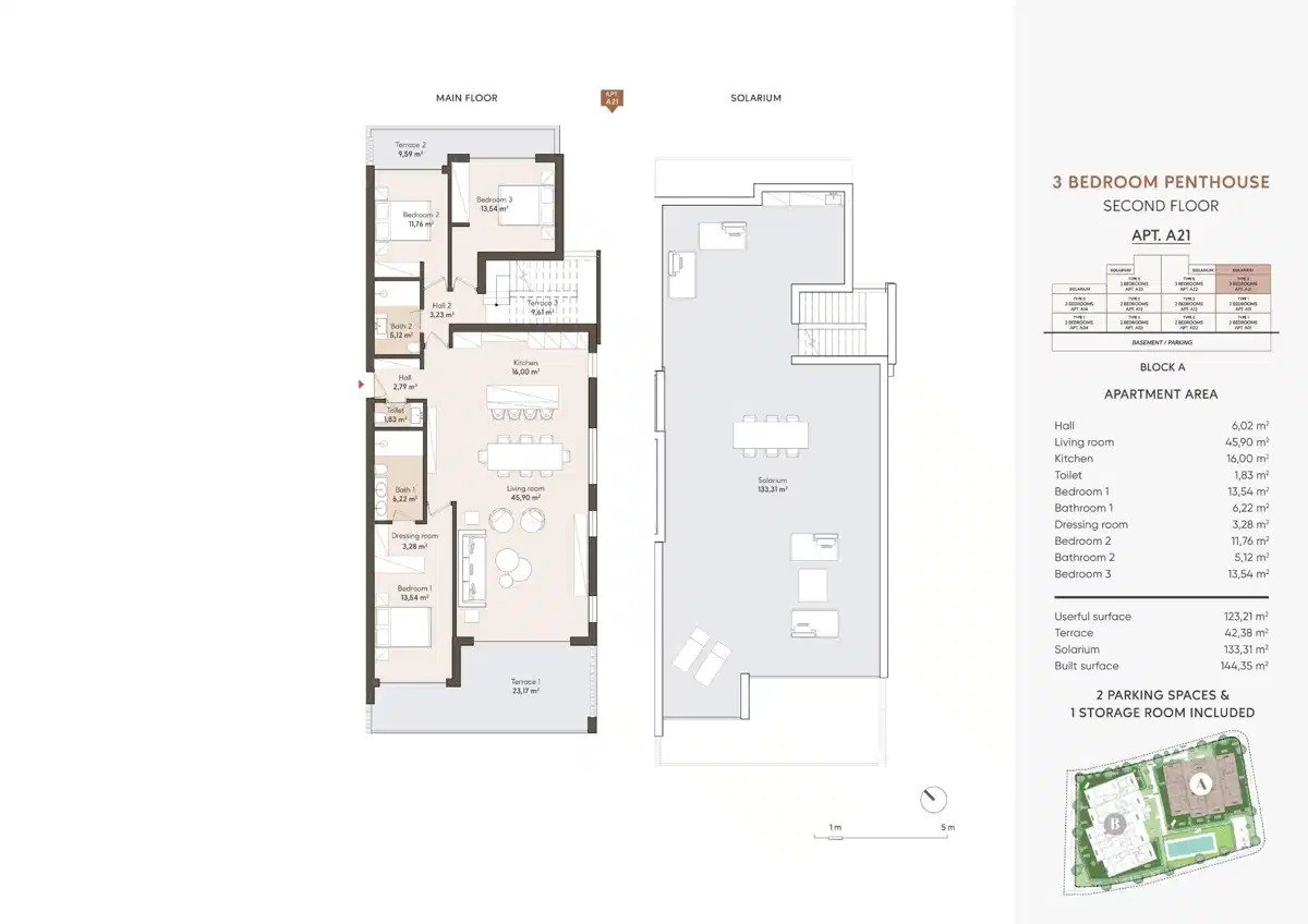 3-Zimmer, 2-Bad-Penthouse mit Meerblick in Resinera Voladilla in der Nähe von Estepona