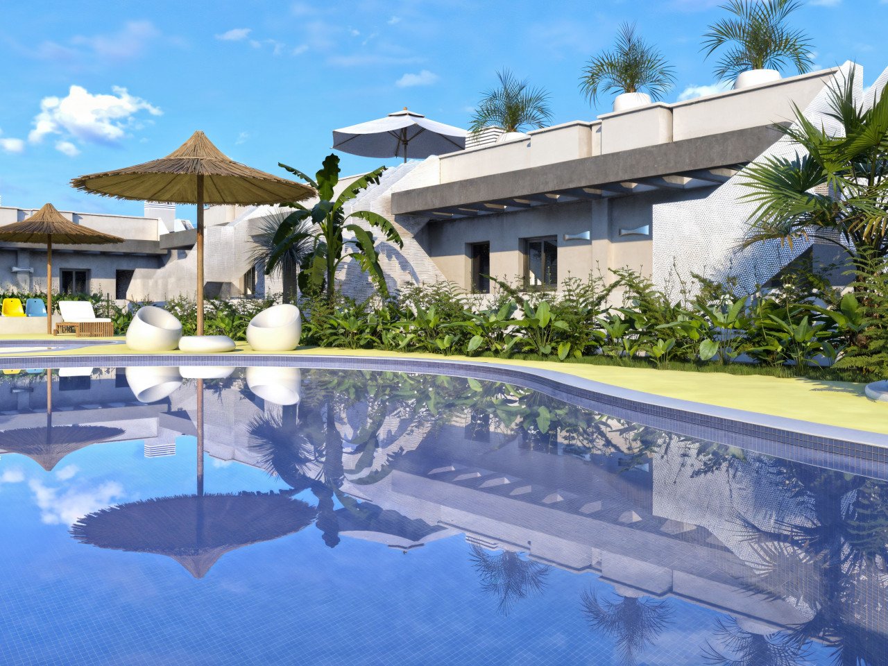 Attraktive DH-Villen mit Dachterrasse und G-Pool in El Verger nahe Strand