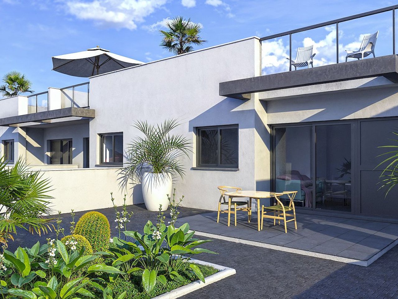 Attraktive DH-Villen mit Dachterrasse und G-Pool in El Verger nahe Strand