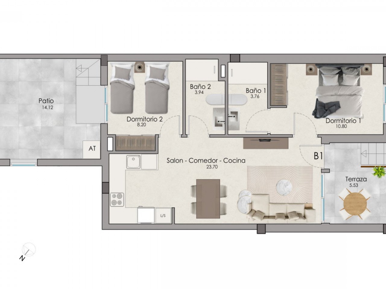 Moderne Apartmentanlage in der City, nur wenige Meter vom Meer entfernt