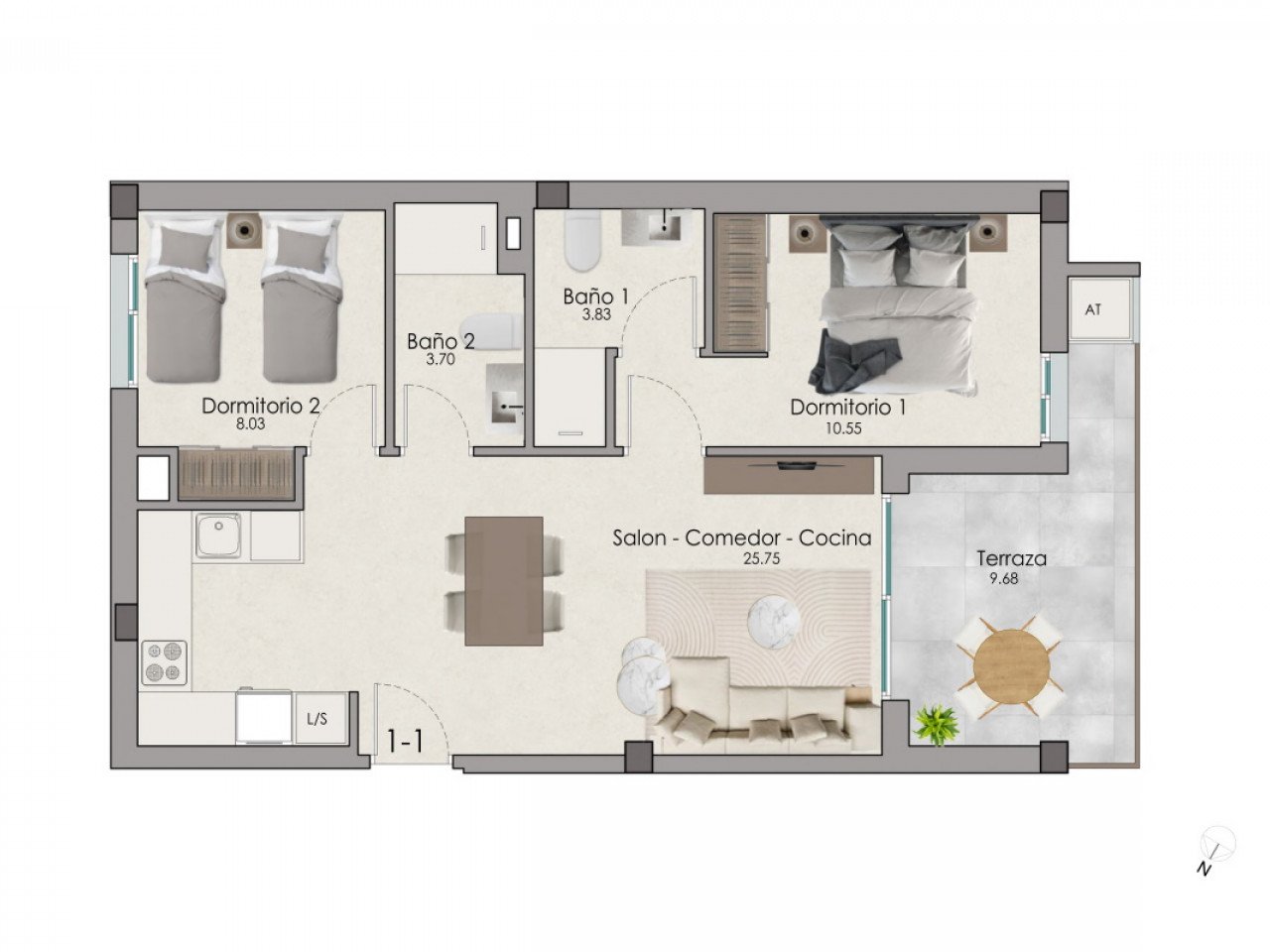 Moderne Apartmentanlage in der City, nur wenige Meter vom Meer entfernt