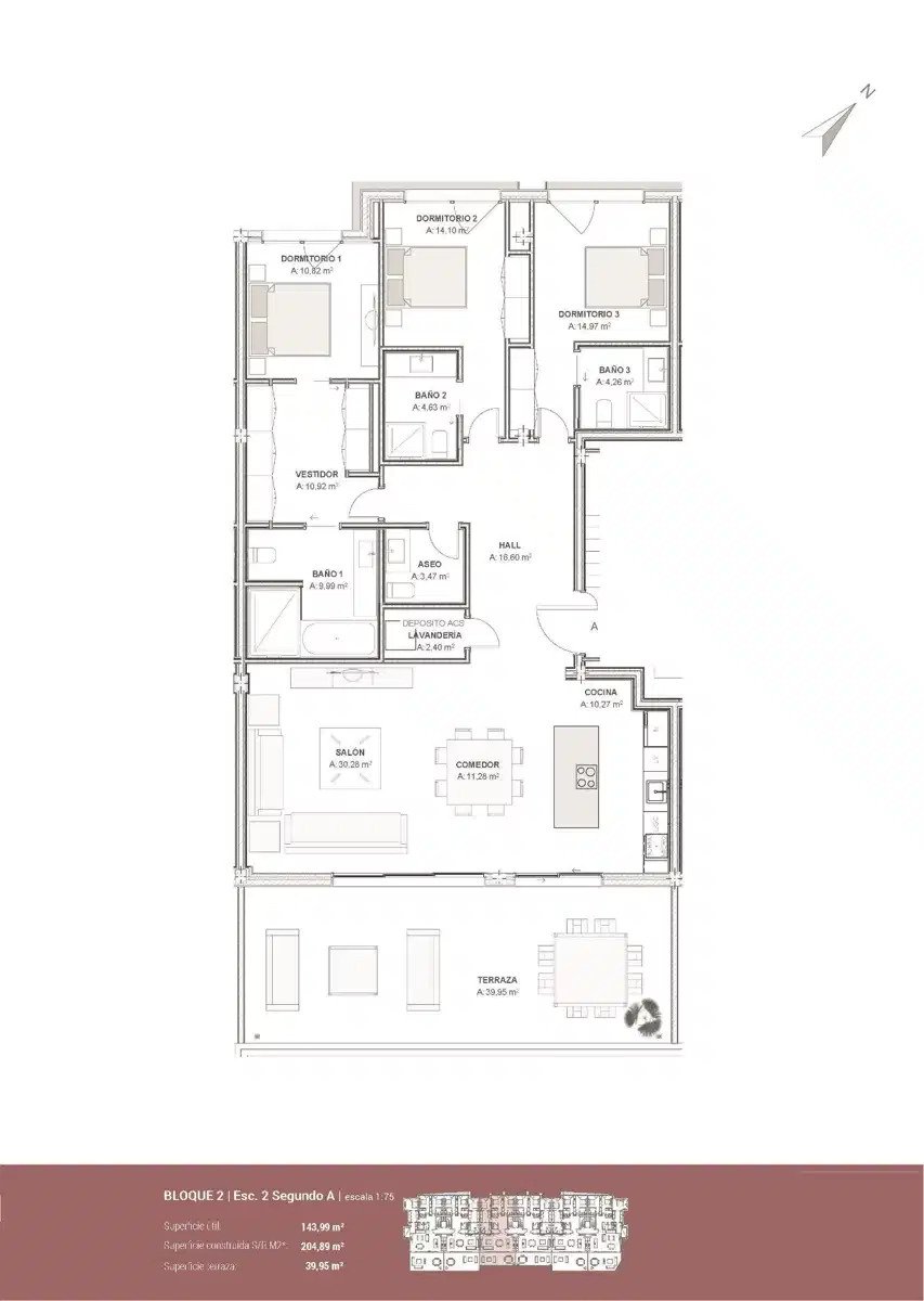 3-Zimmer, 3-Bad Penthouse mit Panoramablick auf das Meer in der neuen Goldenen Meile von Estepona