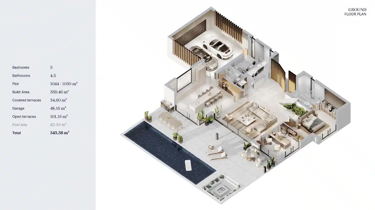 5-Schlafzimmer, 4-Badezimmer Luxusvillen in Bel-Air, Marbella – Modernes mediterranes Leben