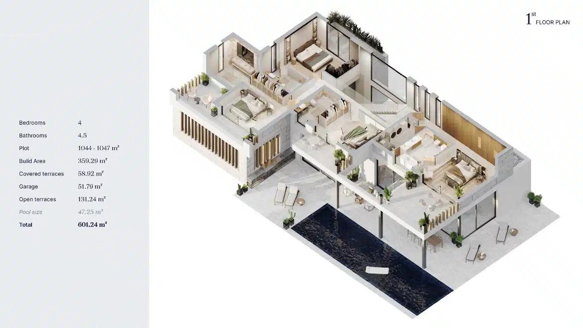 4-Schlafzimmer, 4-Badezimmer Luxusvillen in Bel-Air, Marbella – Modernes mediterranes Wohnen