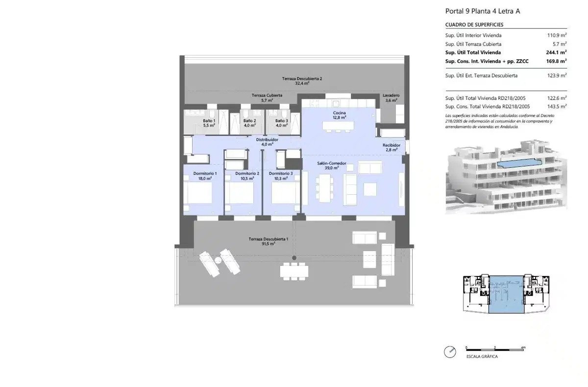 3-Zimmer, 2-Bad Penthouse mit Panoramablick in Altos de Los Monteros, Marbella