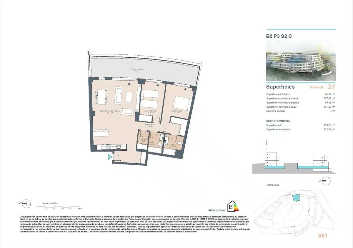 2-Zimmer, 2-Bad Wohnung mit Panoramablick auf das Meer in Selwo, Estepona
