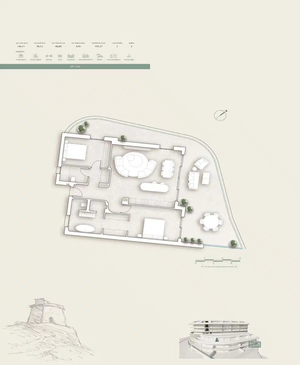 2-Zimmer, 2-Bad Luxus-Meerblick Erdgeschosswohnung 100 m vom Strand in Carvajal, Fuengirola