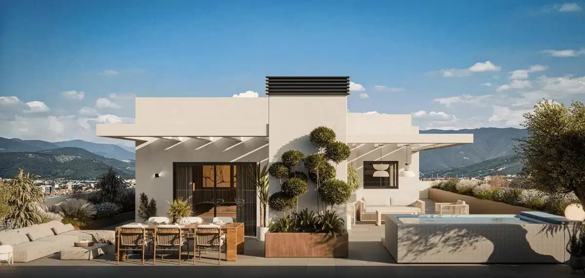 2-Zimmer, 2-Bad Modernes Apartment mit Dachterrassen-Annehmlichkeiten in Las Mesas Estepona