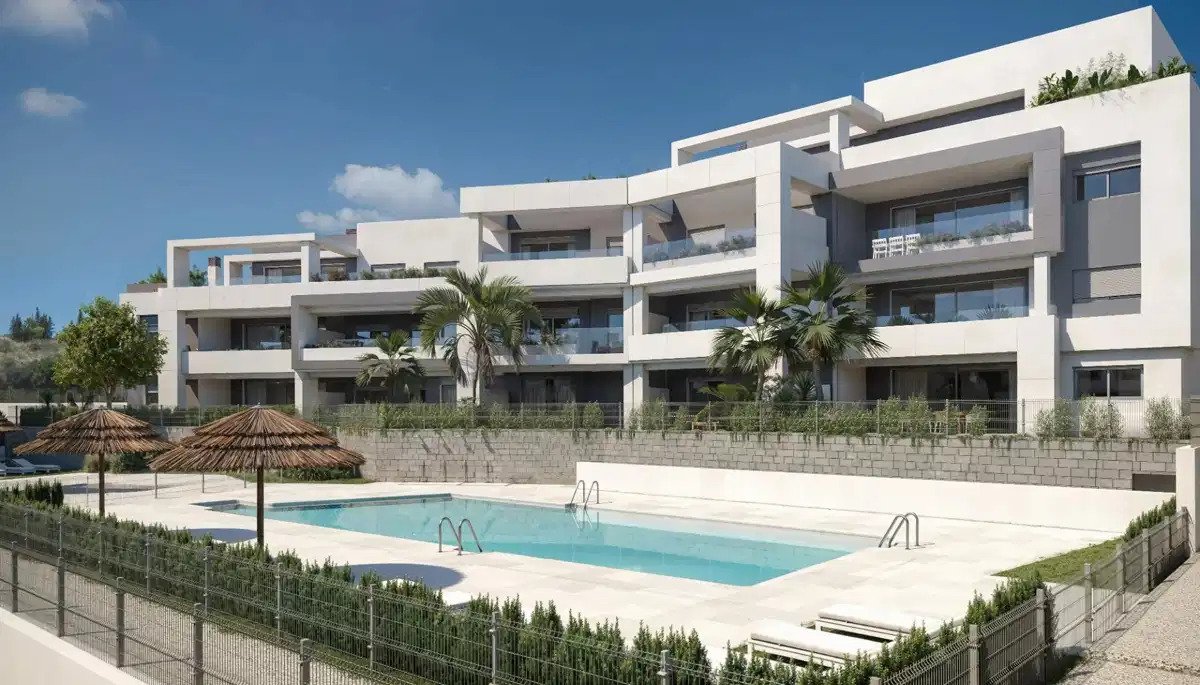 1-Zimmer, 1-Bad Wohnung mit Spa, Pools und Meerblick im Selwo-Gebiet von Estepona