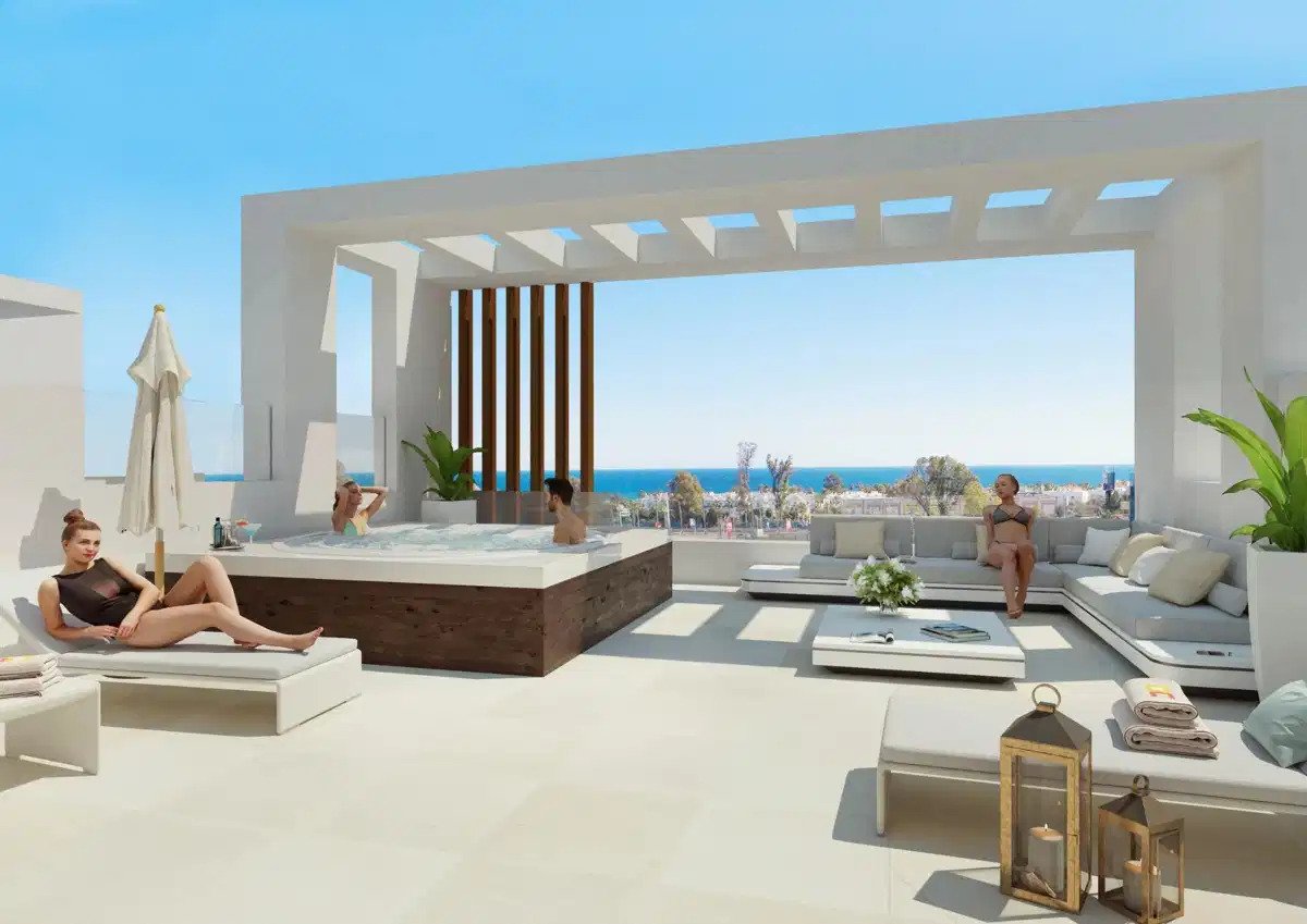 3-Zimmer, 2-Bad Contemporary-Reihenhaus mit Dach-Solarium in El Chaparral Mijas