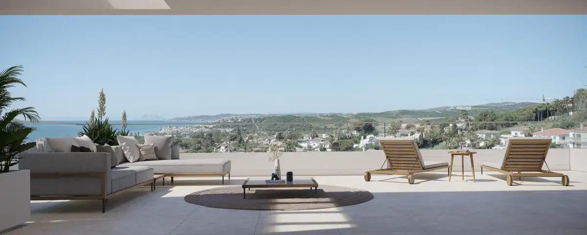 2-Zimmer, 2-Bad Luxus Erdgeschosswohnung mit Meerblick in Estepona – 400 Meter vom Strand entfernt