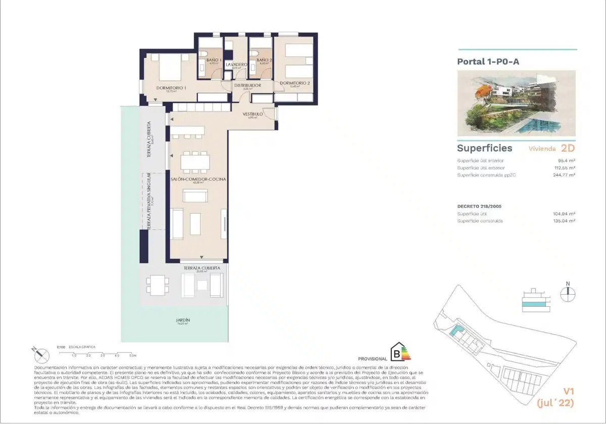 2-Zimmer, 2-Bad Luxus Erdgeschosswohnung mit Meerblick in Estepona – 400 Meter vom Strand entfernt