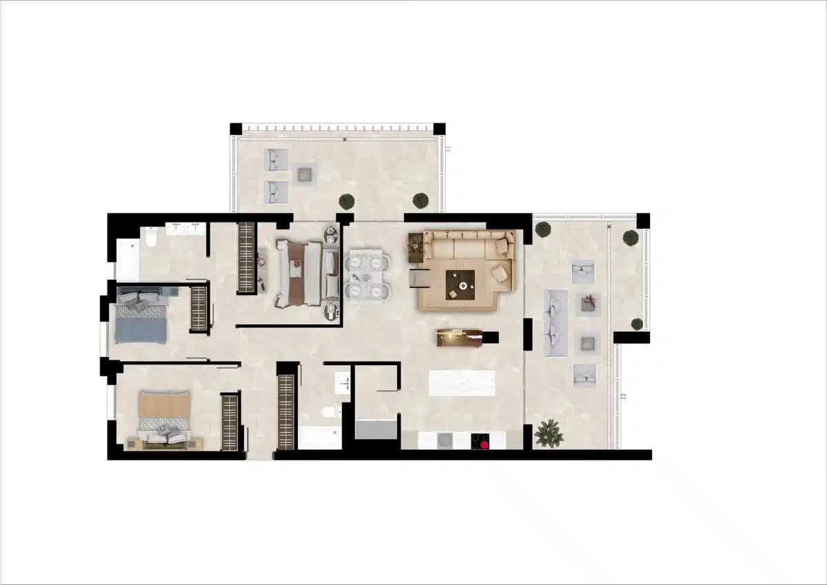 3-Zimmer, 2-Bad Wohnung mit Panoramablick auf das Golftal in Benahavís